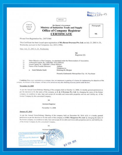 Ministry of Industries Trade & Supply