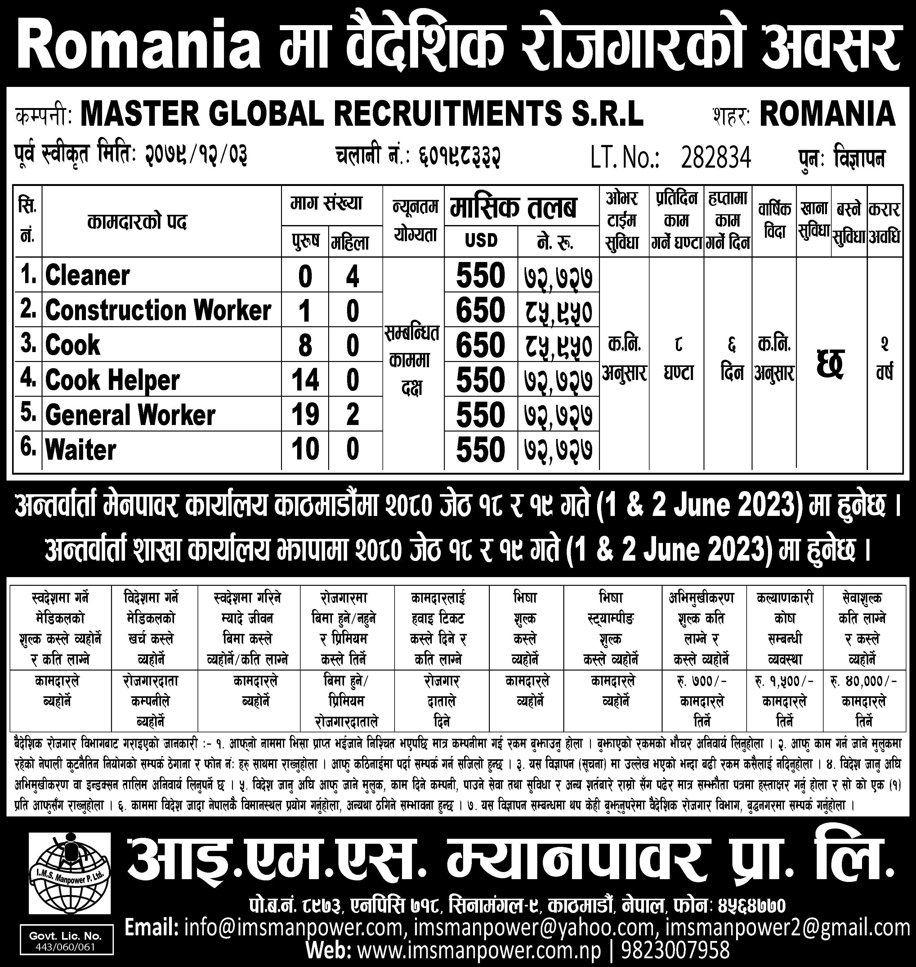 new job vacancy